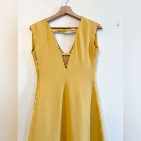 Derek Lam yellow sleeveless fit and flare dress wedding office spring - Picture 2 of 12